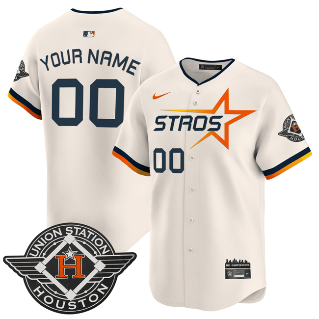 Youth Houston Astros Active Player Custom Cream 2025 City Connect Limited Stitched Baseball Jersey